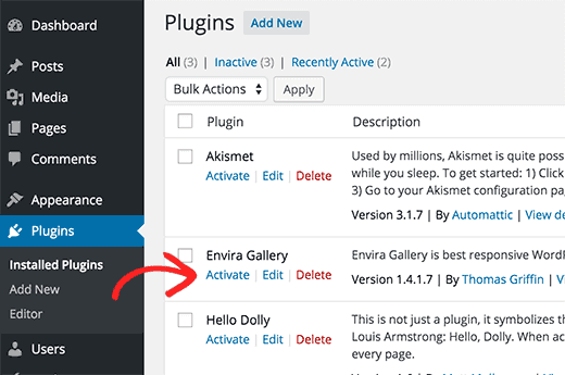 installed wordpress plugins