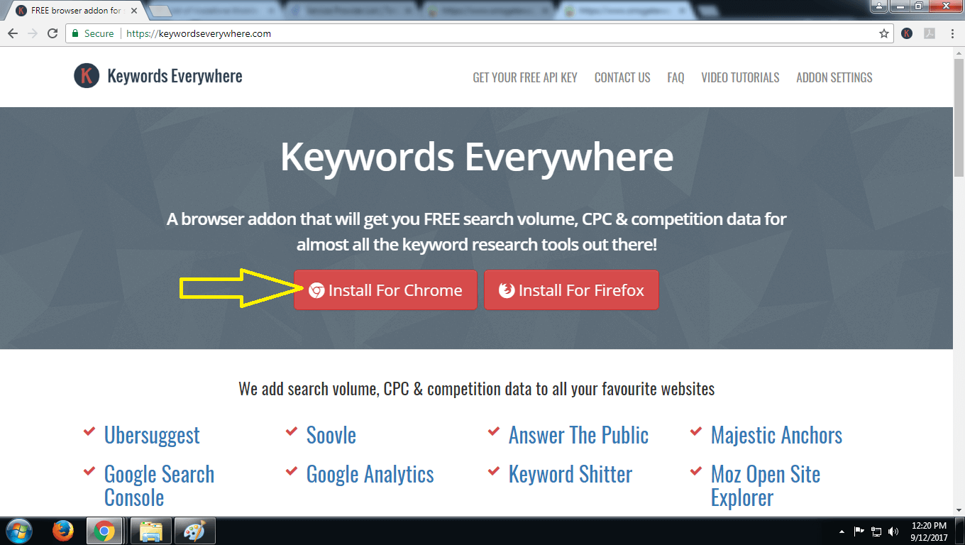 keyword everywhere extension homepage
