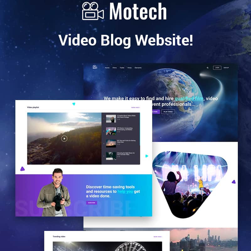 TOP 10 Video WordPress Themes to make you TOP Vlogger 3 Motech - Video Agency Multipurpose Creative Elementor WordPress Theme