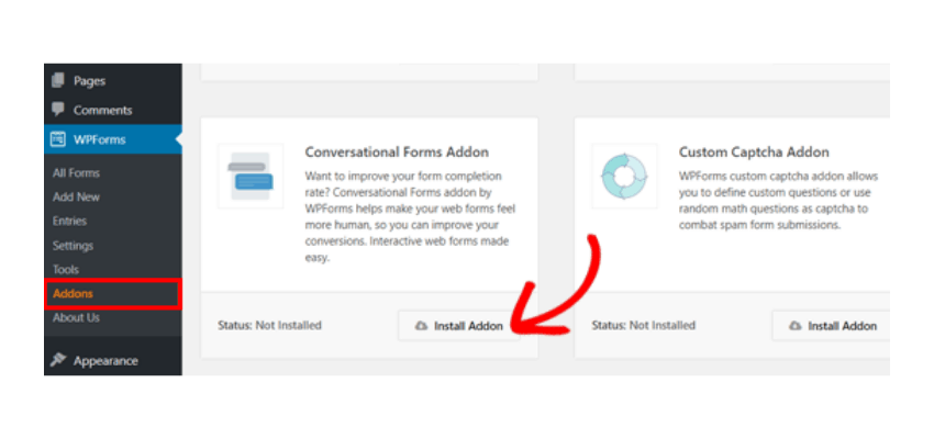 install conversational forms addons