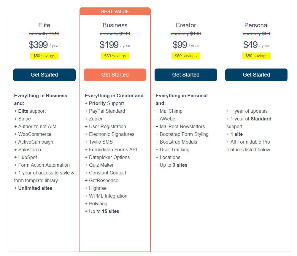 pricing-formidable forms