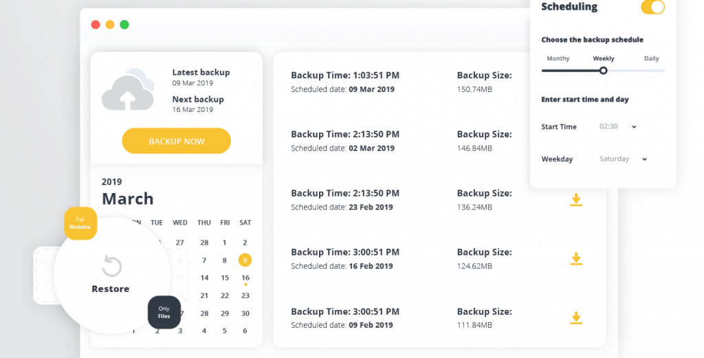 10Web Backup scheduling