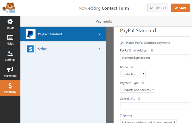 Payments with WPForms