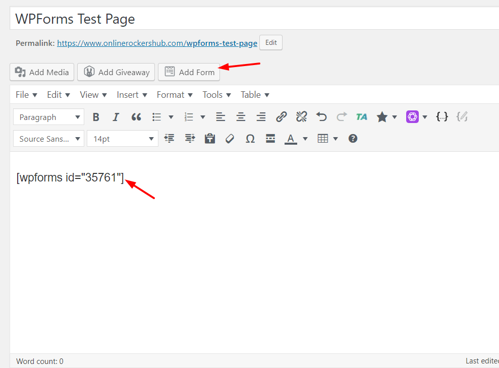 wpforms disply demo