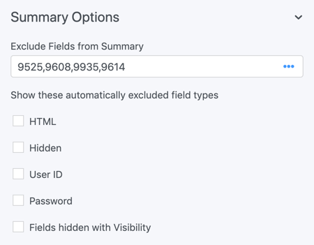 summary settings