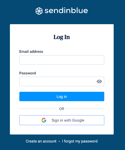 login to sendinblue