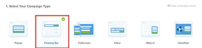 choose-floating-bar-campaign-type-optinmonster