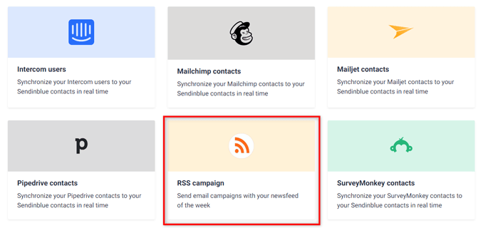select-rss-campaign-from-integrations-tab-sendinblue