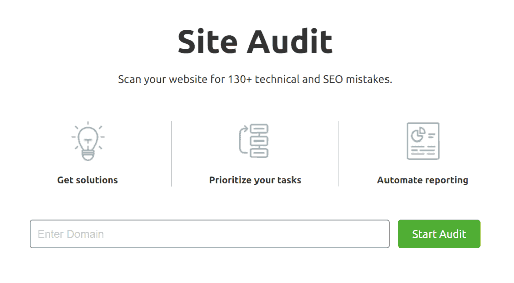 semrush site audit tool