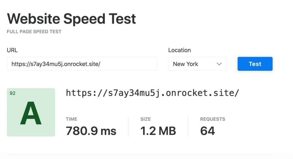 rocket.net-Speed-test-New-york
