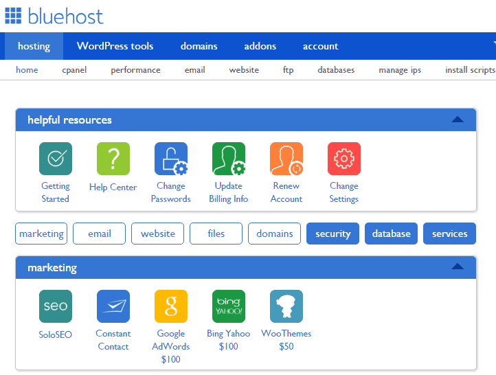 bluehost-cpanel-look