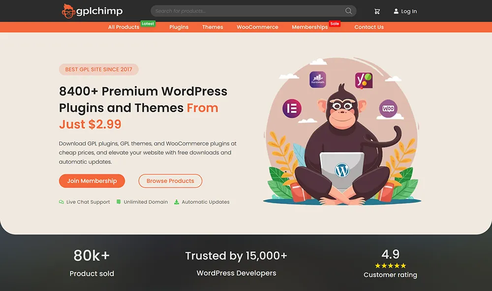 9 Best GPL Sites to Buy WordPress Plugins & Themes in 2025 1 GPL Chimp - Premium WordPress GPL Site